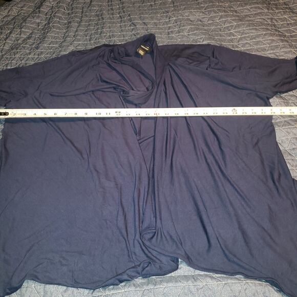 NEW Any Wear Catherine's Size 3X Waterfall Navy Cardigan Rayon Spandex Travel - Picture 6 of 7